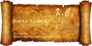 Kurtz Ciceró névjegykártya